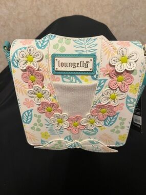 Loungefly Pastel Floral Appliqué Crossbody Bag - Pink, White & Yellow